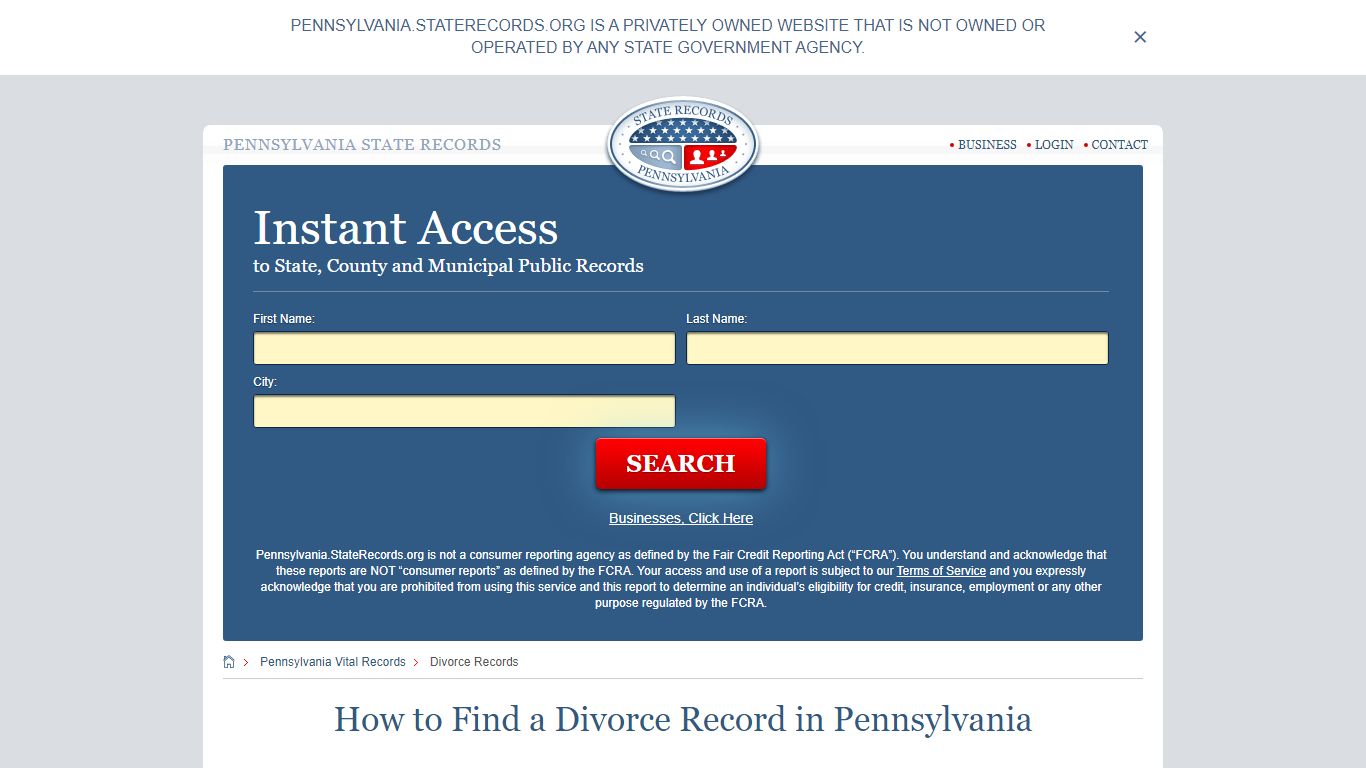 How to Find a Divorce Record in Pennsylvania